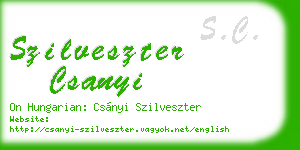 szilveszter csanyi business card